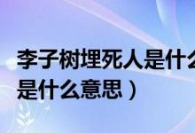 李子树埋死人是什么意思啊（李子树下埋死人是什么意思）