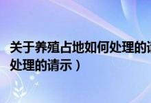 关于养殖占地如何处理的请示规定2016（关于养殖占地如何处理的请示）