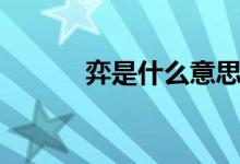 弈是什么意思（亦是什么意思）