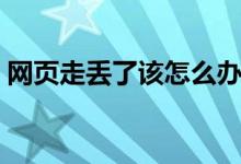 网页走丢了该怎么办（网页走丢是什么原因）