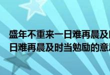 盛年不重来一日难再晨及时当勉励作者是谁（盛年不重来一日难再晨及时当勉励的意思）