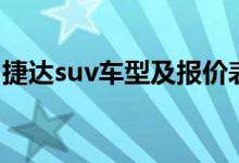 捷达suv车型及报价表（捷达suv车型及报价）