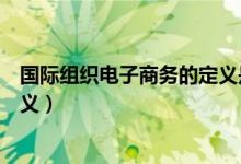 国际组织电子商务的定义是什么（国际组织对电子商务的定义）