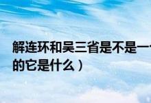 解连环和吴三省是不是一个人扮演的（解连环和吴三省对付的它是什么）