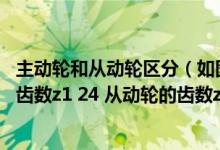 主动轮和从动轮区分（如图所示的齿轮传动装置中 主动轮的齿数z1 24 从动轮的齿数z2 8）