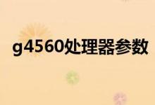 g4560处理器参数（g4560处理器怎么样）