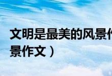 文明是最美的风景作文范文（文明是最美的风景作文）