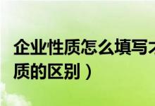 企业性质怎么填写才正确（企业类型和企业性质的区别）