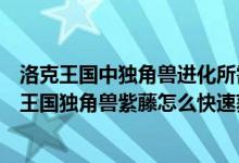 洛克王国中独角兽进化所需要的紫藤在哪里可以得到（洛克王国独角兽紫藤怎么快速获得）