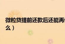 微粒贷提前还款后还能再借吗（微粒贷提前还款后马上能借么）
