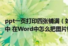 ppt一页打印四张铺满（如何让背景图片正好铺满一页word中 在Word中怎么把图片铺满）