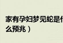 家有孕妇梦见蛇是什么预兆（孕妇梦见蛇是什么预兆）