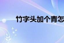 竹字头加个青怎么读（竹字头加戈）