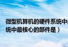 微型机算机的硬件系统中最核心的部件（微型计算机硬件系统中最核心的部件是）