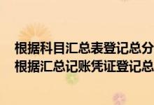 根据科目汇总表登记总分类账在能够进行发生额试算平衡（根据汇总记账凭证登记总分类账的一种账务处理程序的是）