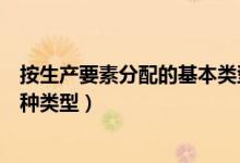 按生产要素分配的基本类型有哪些(按生产要素分配有哪几种类型)