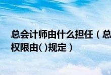 总会计师由什么担任（总会计师的任职资格 任免程序 职责权限由( )规定）