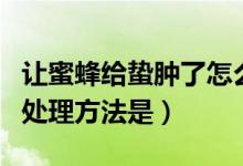 让蜜蜂给蛰肿了怎么办（被黄蜂蛰伤后正确的处理方法是）