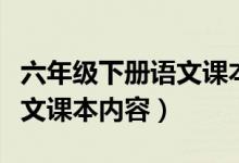六年级下册语文课本内容概括(六年级下册语文课本内容)