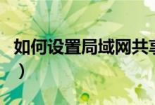 如何设置局域网共享文件夹（如何设置局域网）