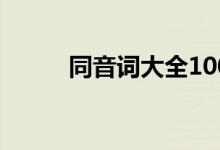 同音词大全100组（同音词大全）