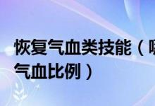 恢复气血类技能(哪个技能回复的气血是受到气血比例)