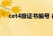 cet4级证书编号 在哪里（cet4级证书）