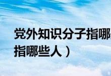 党外知识分子指哪些人 人数（党外知识分子指哪些人）