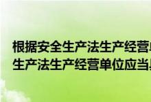 根据安全生产法生产经营单位应当具备哪些条件（根据安全生产法生产经营单位应当具备）