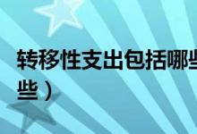 转移性支出包括哪些项目（转移性支出包括哪些）