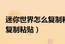 迷你世界怎么复制粘贴地形码（迷你世界怎么复制粘贴）
