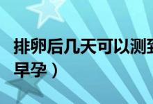 排卵后几天可以测到早孕（排卵后几天能测出早孕）