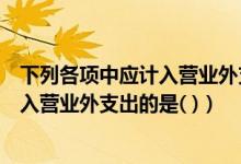 下列各项中应计入营业外支出的是哪一项（下列各项中应计入营业外支出的是( )）