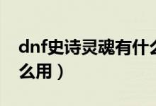 dnf史诗灵魂有什么用啊（dnf史诗灵魂有什么用）