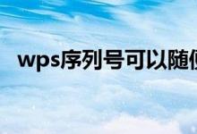 wps序列号可以随便使用吗（wps序列号）