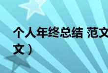 个人年终总结 范文500字（个人年终总结 范文）