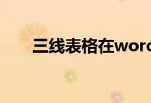 三线表格在word中制作（三线表格）