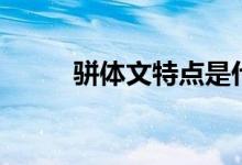 骈体文特点是什么（骈体文特点）