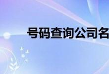 号码查询公司名称（号码查询公司）