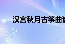 汉宫秋月古筝曲谱（汉宫秋月古筝曲）