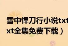 雪中悍刀行小说txt下载笔趣阁（雪中悍刀行txt全集免费下载）