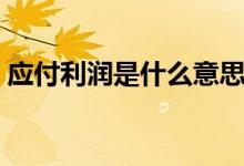 应付利润是什么意思（应付利润是什么科目）