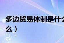 多边贸易体制是什么制度（多边贸易体制是什么）
