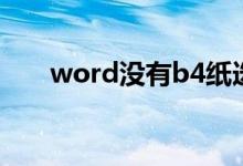 word没有b4纸选项（word没有b5）
