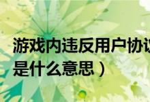 游戏内违反用户协议（游戏行为违反用户协议是什么意思）