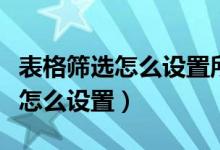 表格筛选怎么设置所需的选项内容（表格筛选怎么设置）