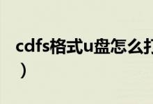 cdfs格式u盘怎么打开（cdfs u盘怎么格式化）