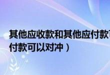 其他应收款和其他应付款可以对冲吗（其他应收款和其他应付款可以对冲）