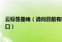 云标签是啥（请问目前有哪几个渠道可进入云标签的打标入口）