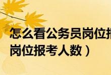 怎么看公务员岗位报名人数（怎么查看公务员岗位报考人数）